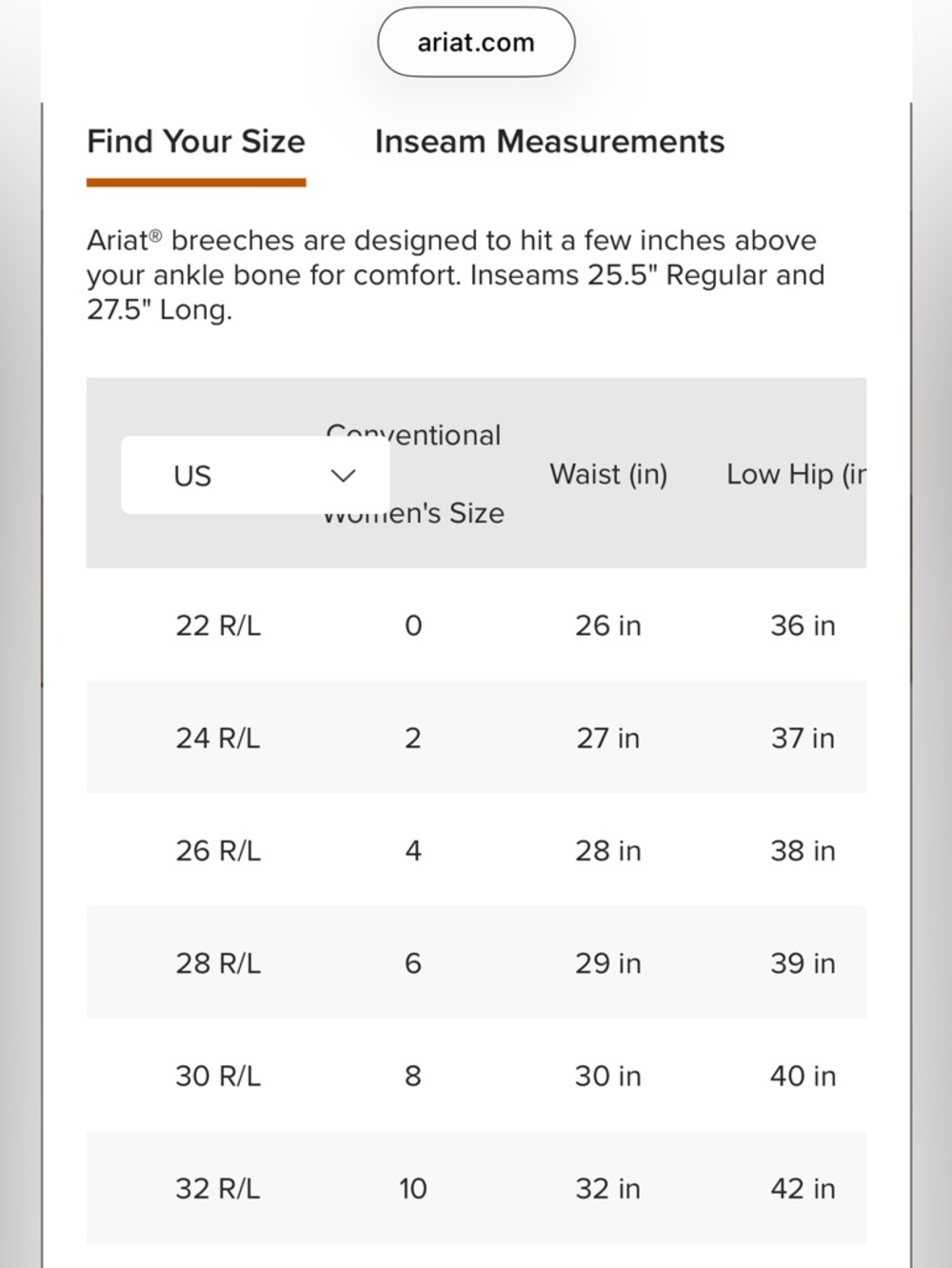 Ariat Pro Women's Tri Factor Grip Breeches size 30L - Picture 16 of 16